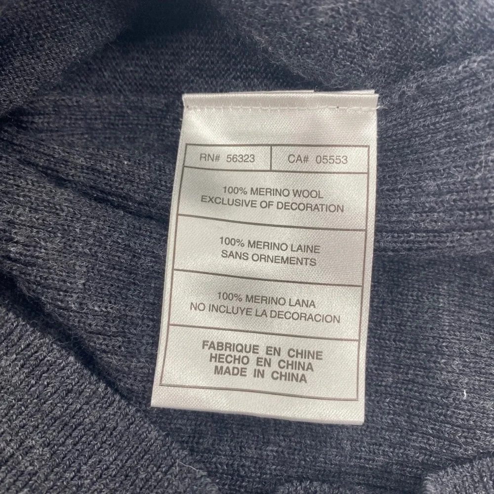 Tiger Woods Collection Sweater Mens Medium Gray‎ Merino Wool Crewneck